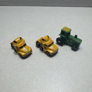 Lot of 3  Vintage Micro Machine Semi Cab x2 & Tractor